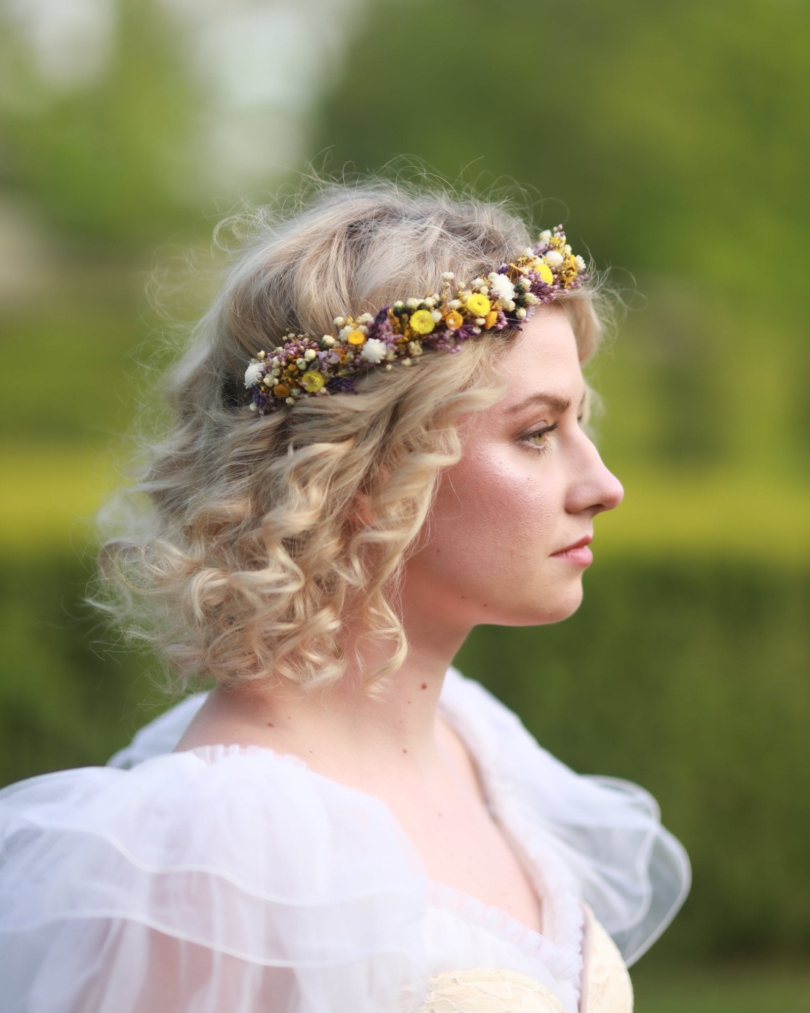 その他 Meadow Flower sequin crown Wildflower Half Wreath Bridal Crown | Lavender, Billy Buttons