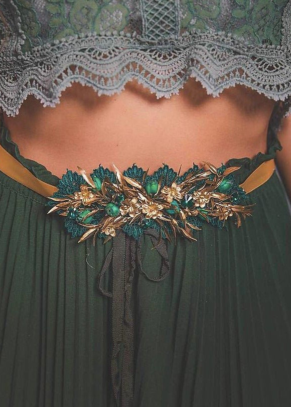 emerald green belt for dress 1pc Bridal Belt, Green Crystal Belt, Handmade Diamond Belt, Wedding Dress  Belt, Formal Dress Belt