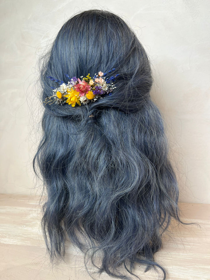 Wildflower Dried Flower Hair Comb | Helichrysum, Botao and Lavender