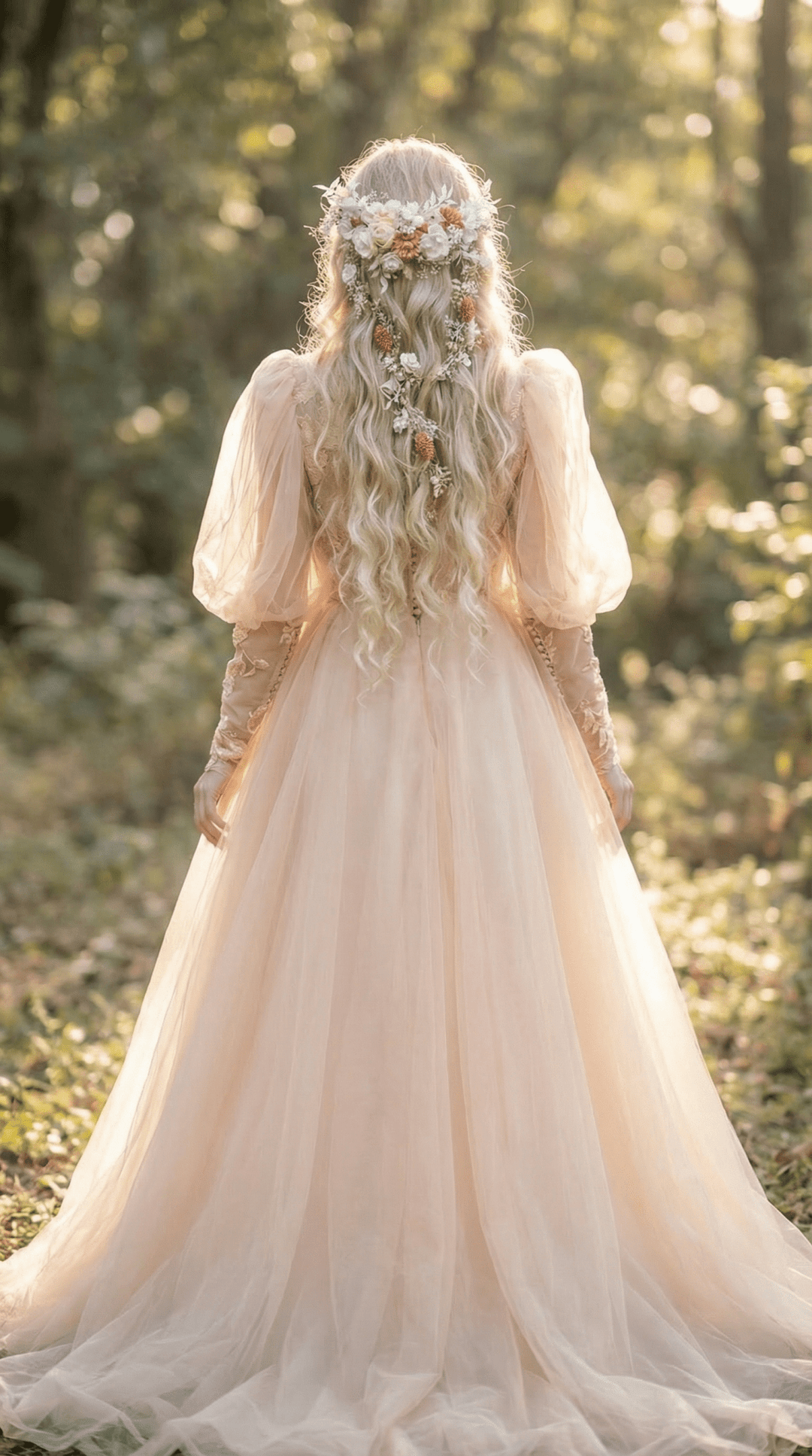 Boho Wedding Flower Hair Vine: Braided Bridal Headpiece – handmade floral hair accessory by magaela