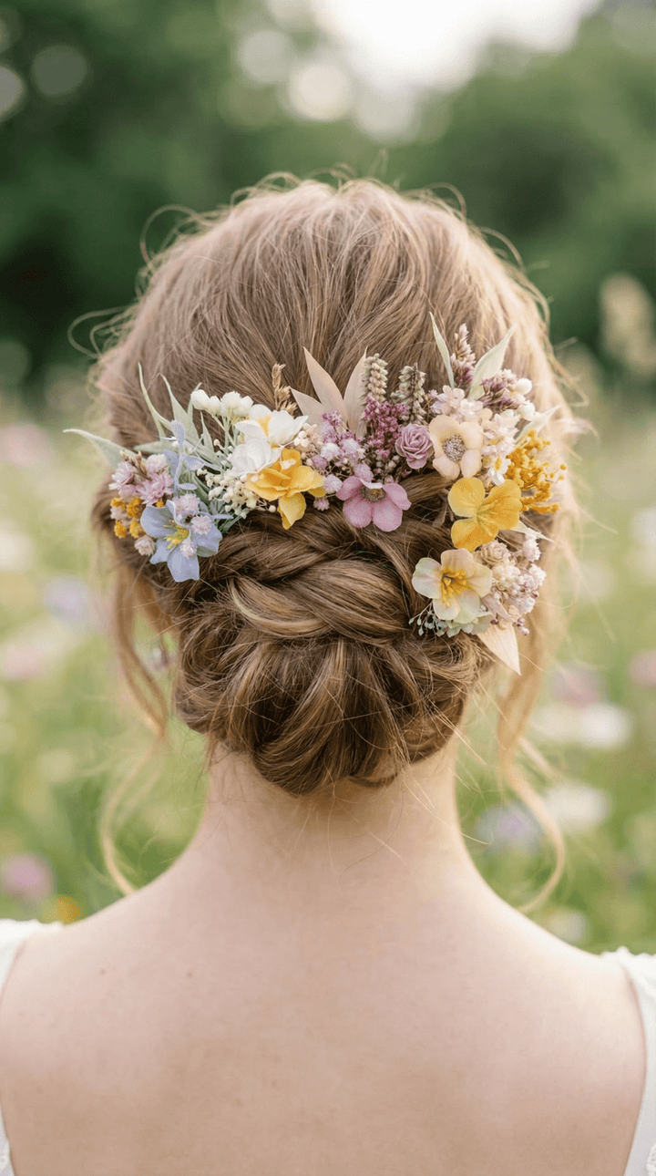 Pastel Flower Hair Pins: Boho Wedding Hair Accessories – handmade floral hair accessory by magaela