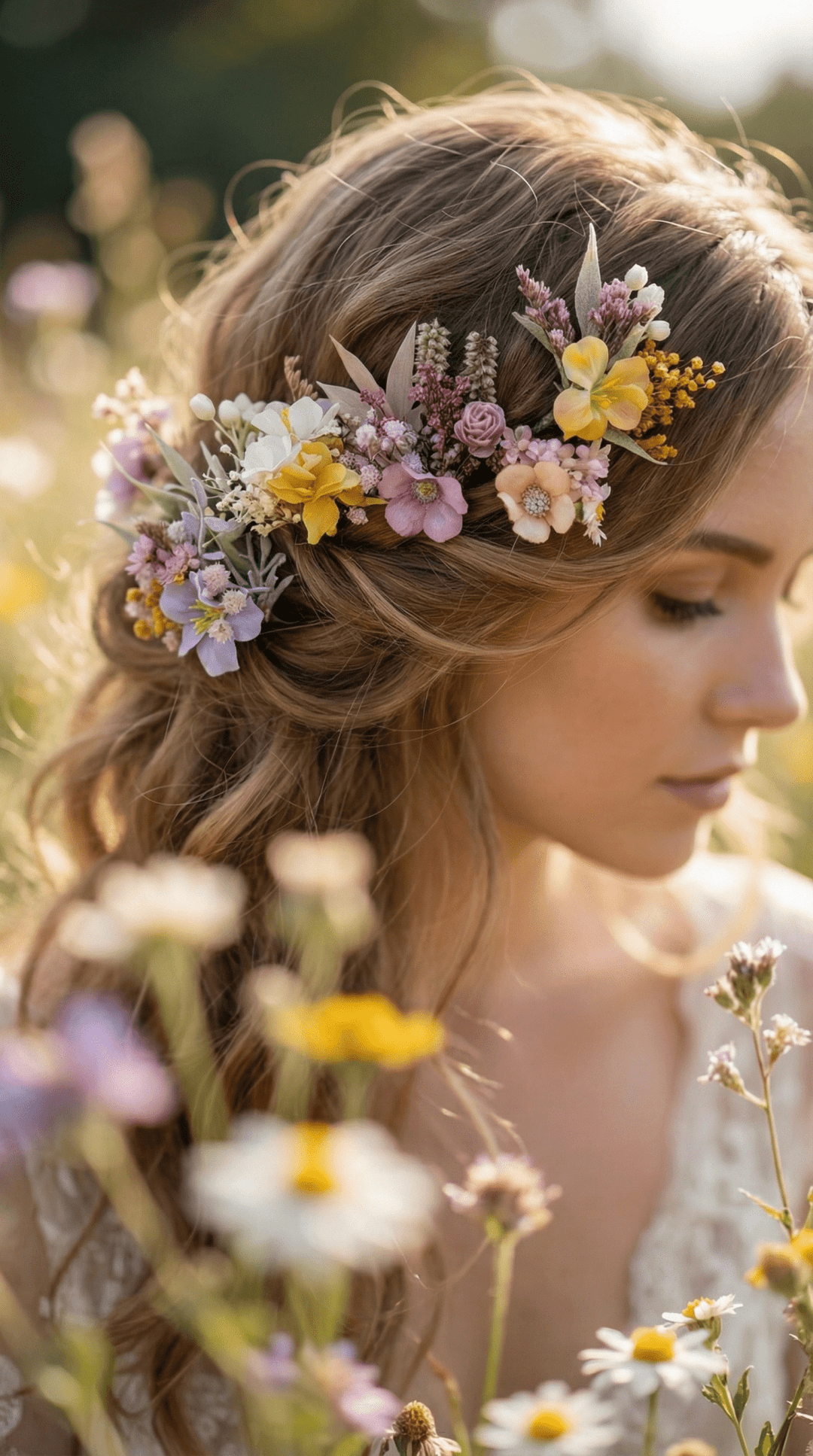 Pastel Flower Hair Pins: Boho Wedding Hair Accessories – handmade floral hair accessory by magaela