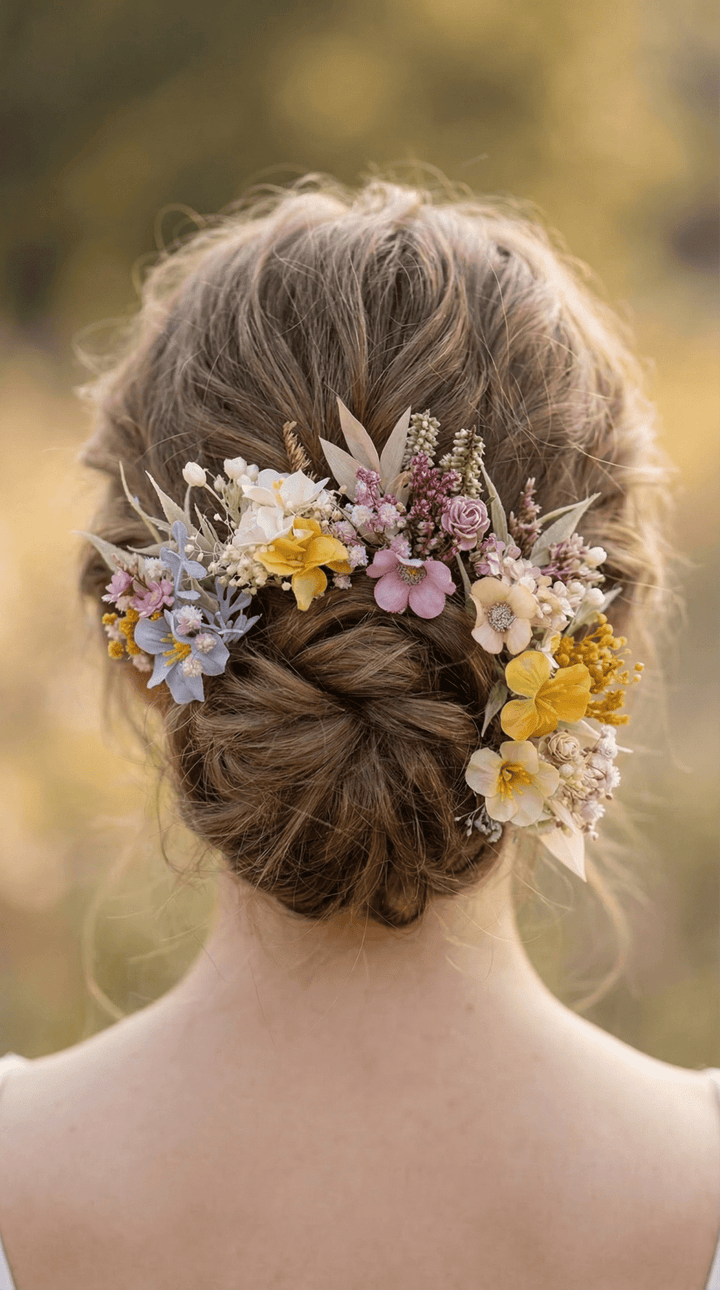 Pastel Flower Hair Pins: Boho Wedding Hair Accessories – handmade floral hair accessory by magaela