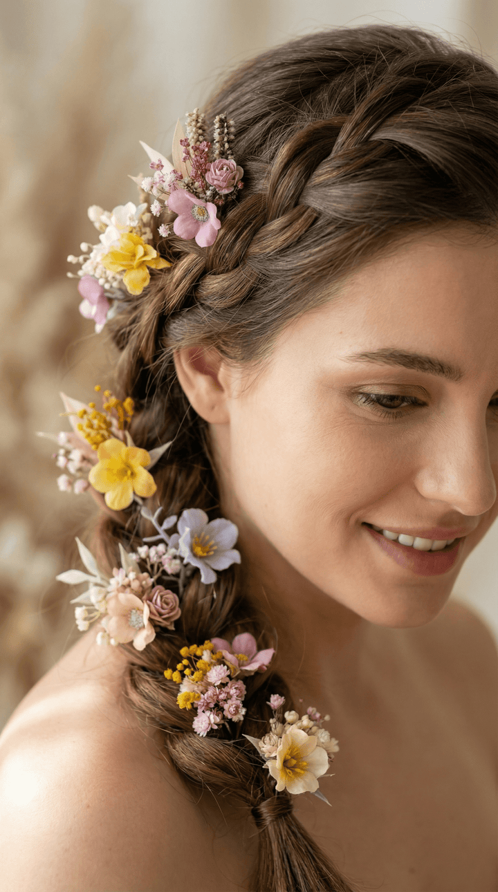 Pastel Flower Hair Pins: Boho Wedding Hair Accessories – handmade floral hair accessory by magaela