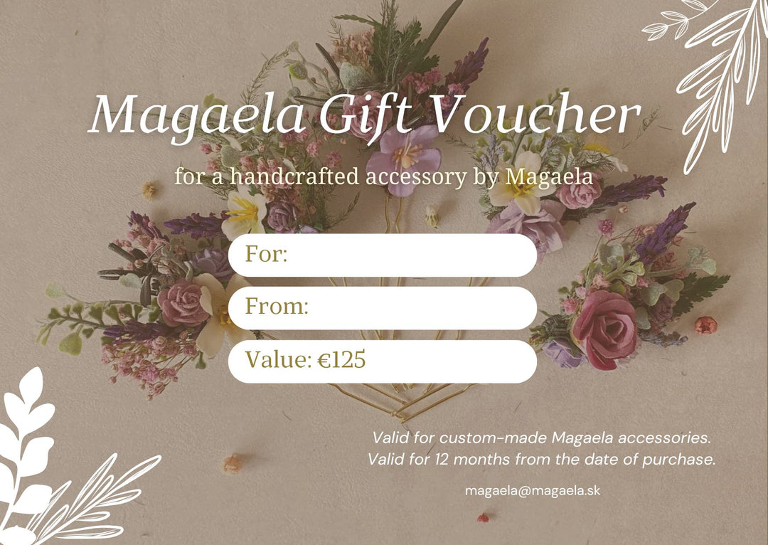 Magaela Gift Voucher – handmade floral hair accessory by magaela