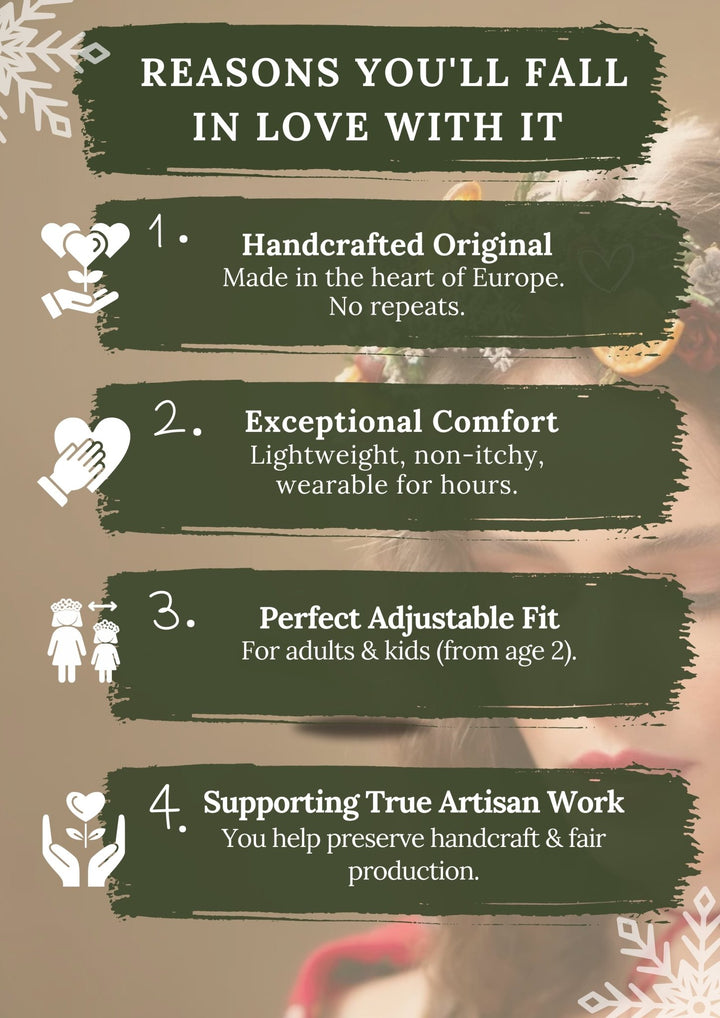 Winter Orange Christmas Accessories – Earrings, Headbands, Brooch & Glass Decorations – handmade floral hair accessory by magaela