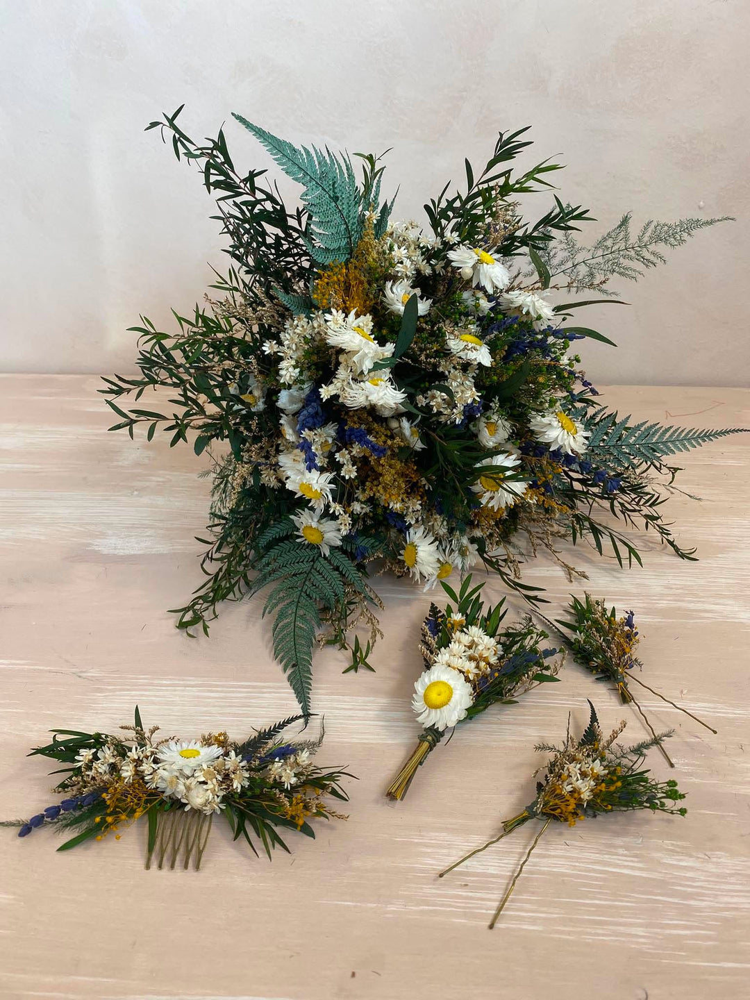 Custom Natural Dried Flower Wedding Set for Jessica