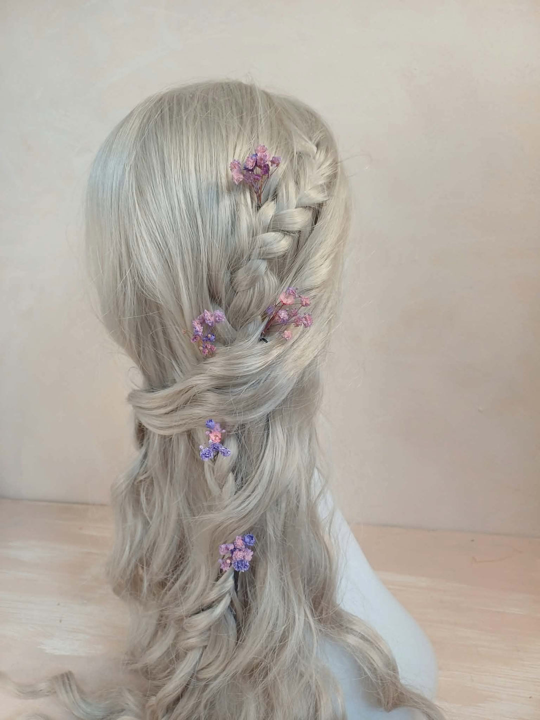 Custom made purple hair pins + custom fee – handmade floral hair accessory by magaela