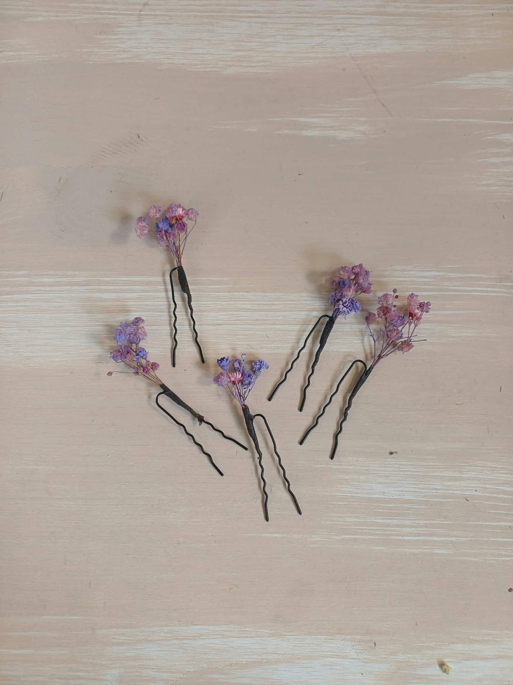 Custom made purple hair pins + custom fee – handmade floral hair accessory by magaela