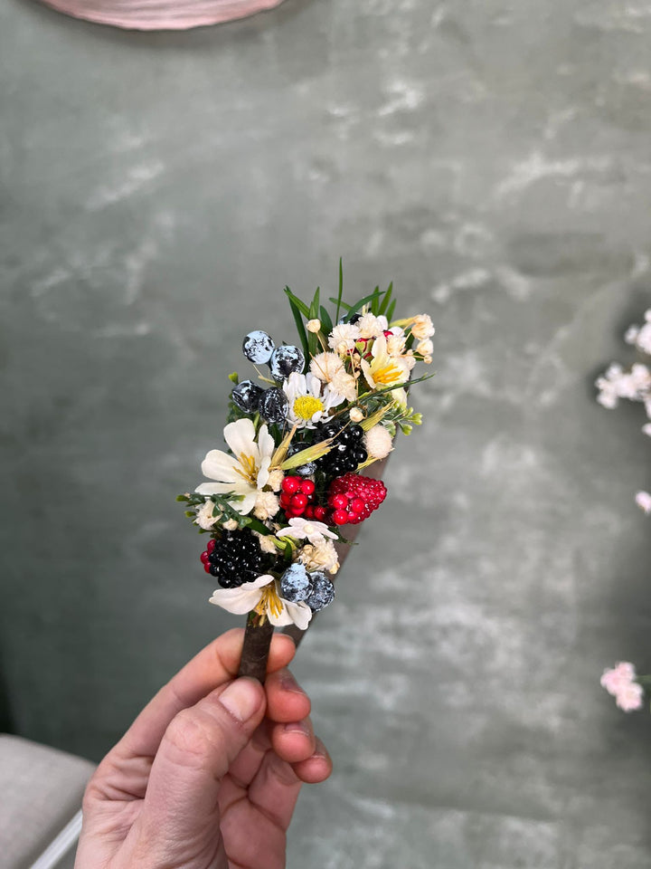 Woodland Berry Hair Headband – Blackberries, Strawberries & Blueberries – handmade floral hair accessory by magaela