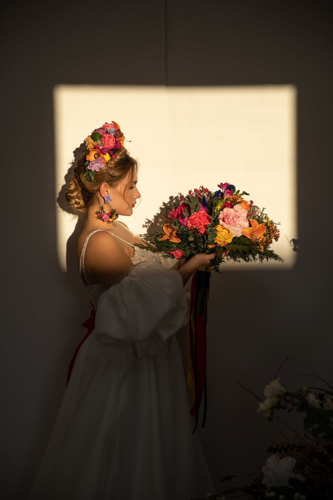 Frida Flower Headband: Lily, Fuchsia, Summer Wedding Headpiece – handmade floral hair accessory by magaela