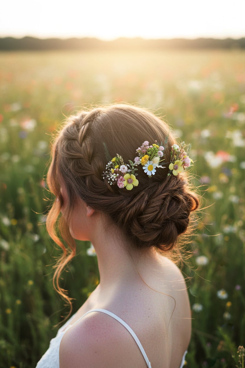 Daisy Flower Hair Pins: Yellow & Pink Boho Wedding Hair Accessories – handmade floral hair accessory by magaela