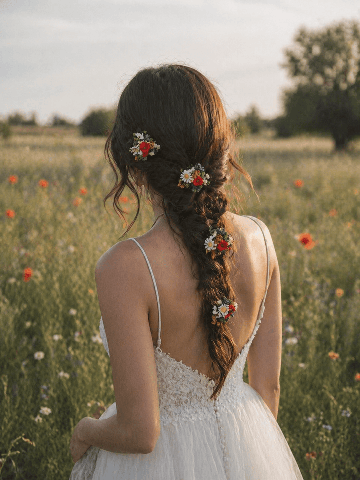 Floral Hair Pins: Folk Meadow Wedding Accessories – handmade floral hair accessory by magaela