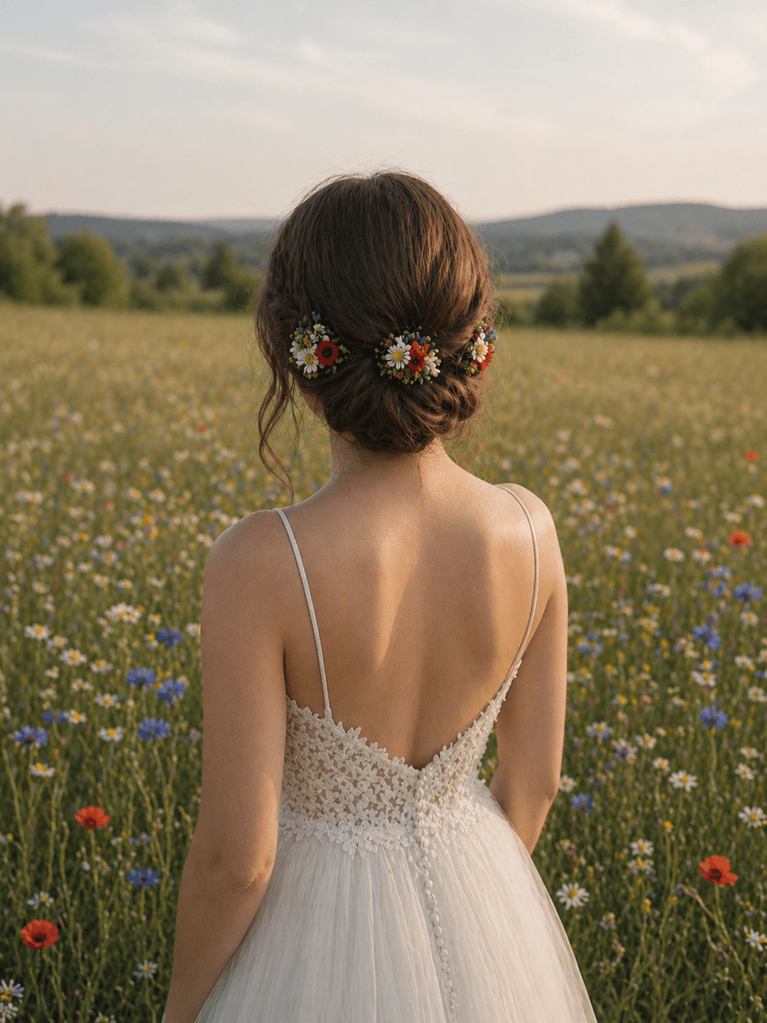 Floral Hair Pins: Folk Meadow Wedding Accessories – handmade floral hair accessory by magaela