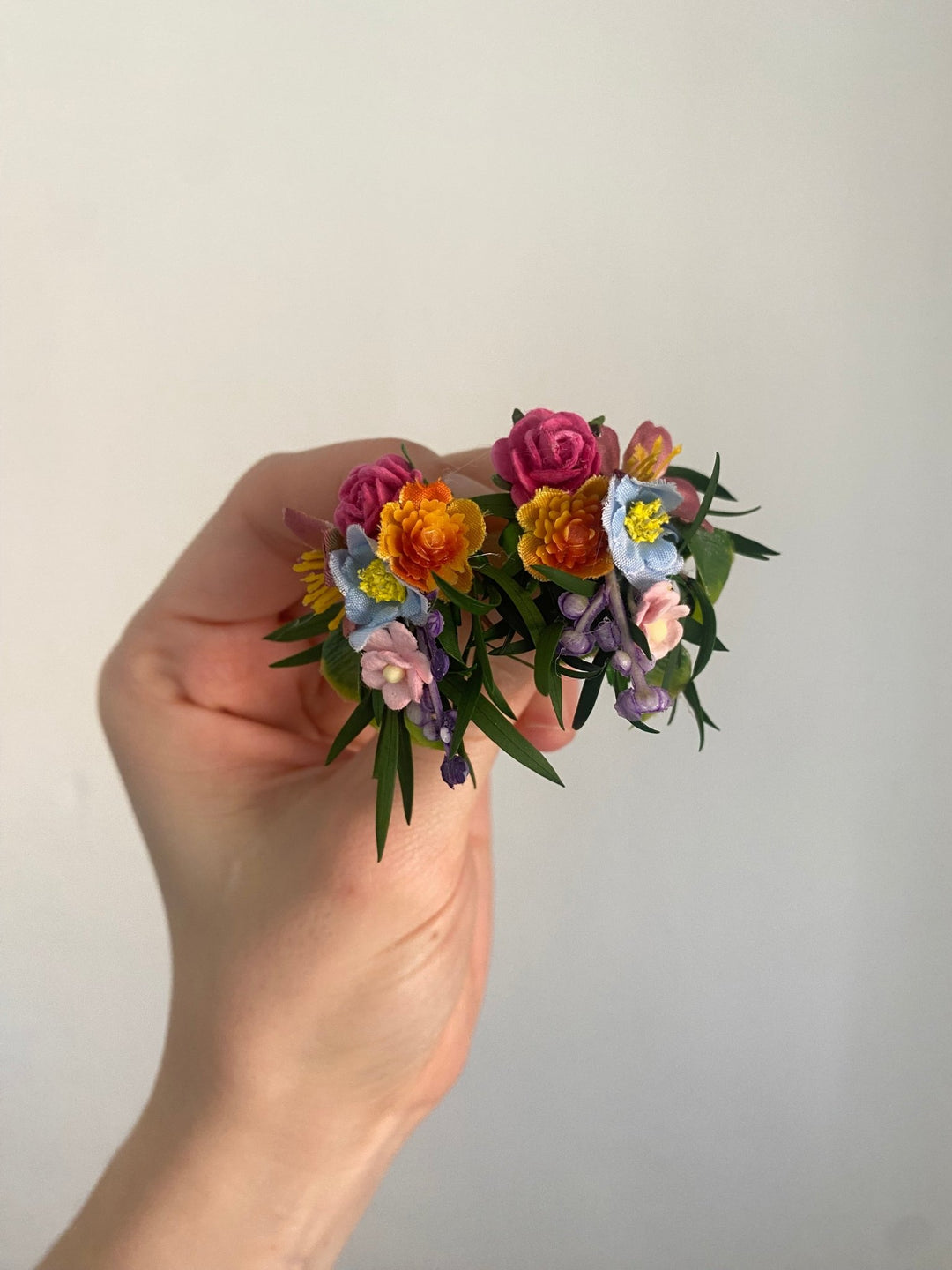 Colorful Flower Earrings: Handmade Floral Stud Earrings for Wedding and Everyday – handmade floral hair accessory by magaela