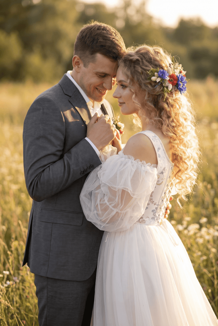 Meadow Wedding Hair Vine – Poppy & Cornflower Bridal Hair Comb – handmade floral hair accessory by magaela