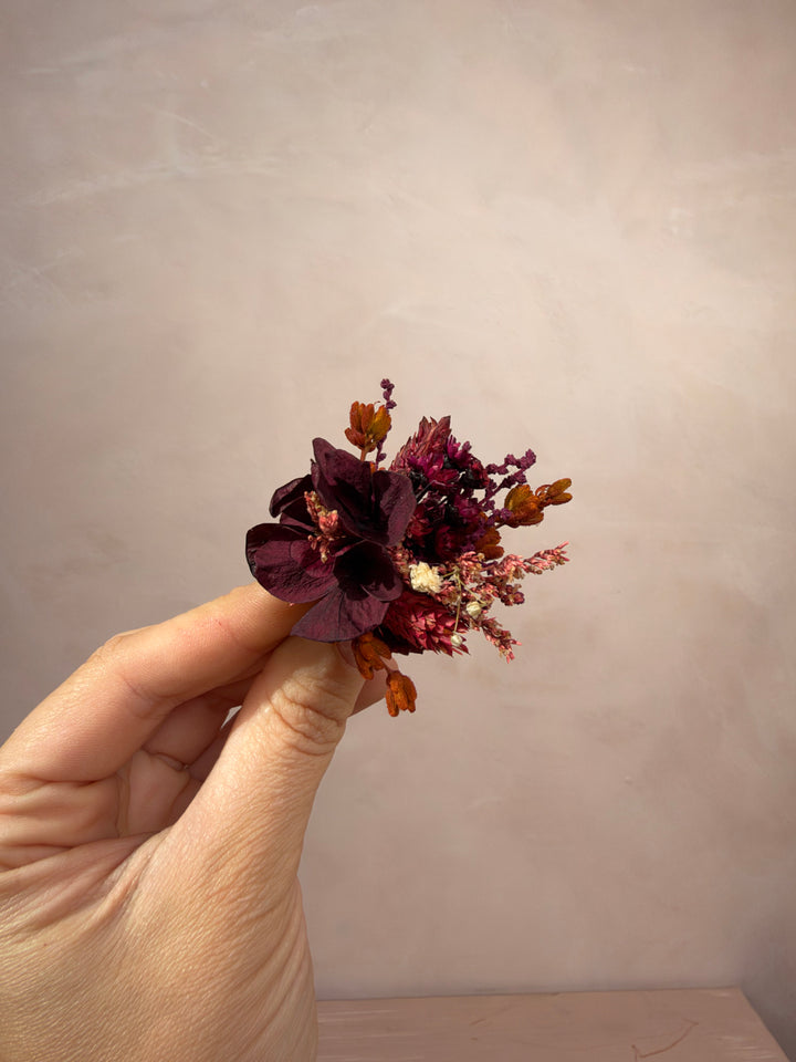 Burgundy Hydrangea Flower Ring | Adjustable Natural Bridal Ring