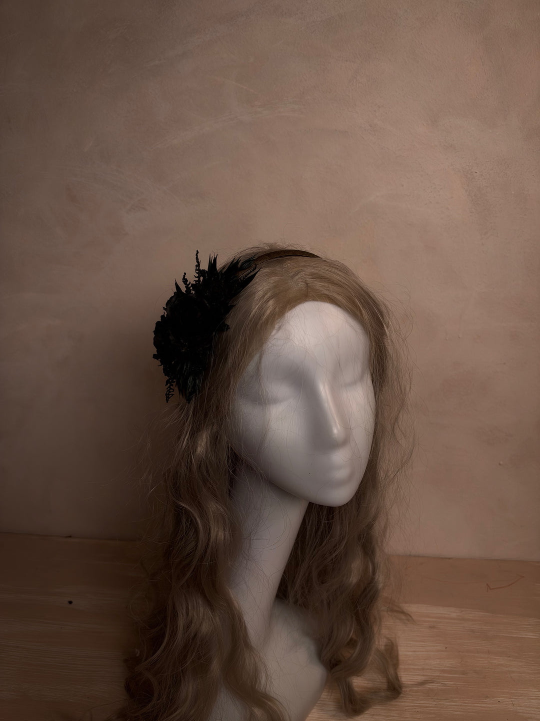 Black Rose Side Headband | Black Collection