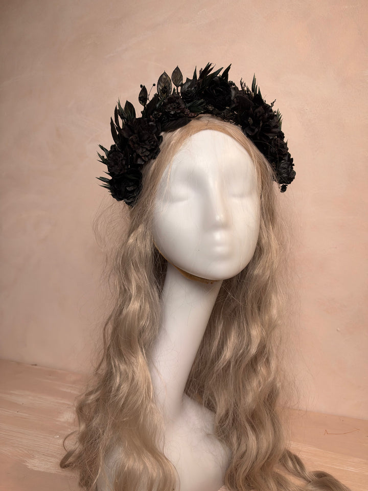 Black Floral Headband | Black Collection