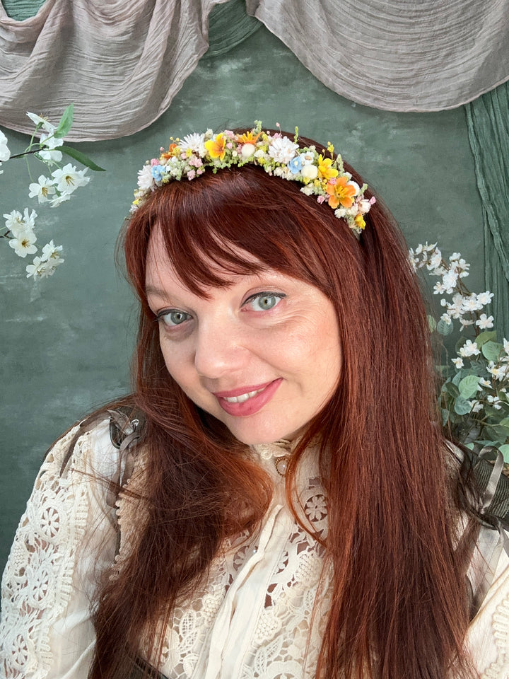 Wildflower Floral Headband - Colorful Meadow Design