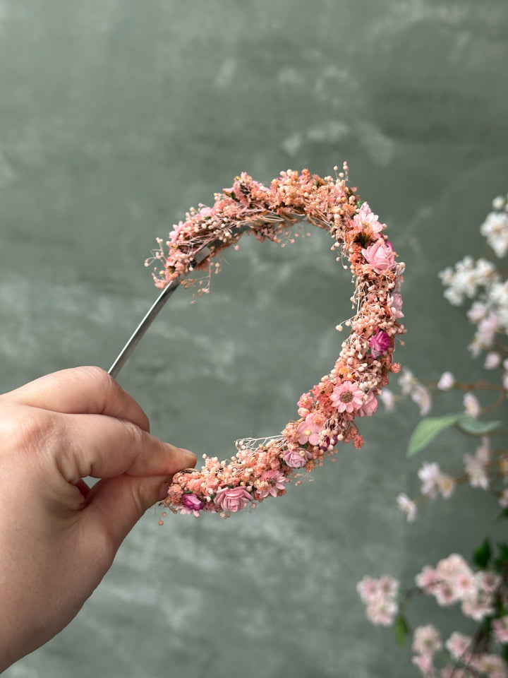 Pink Blossom Floral Headband - Romantic Headpiece