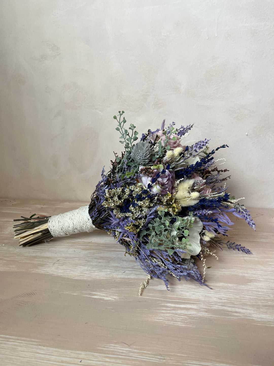 Lavender Wildflower Bridal Bouquet with Anemones and Roses - Flower Wedding Bouquet