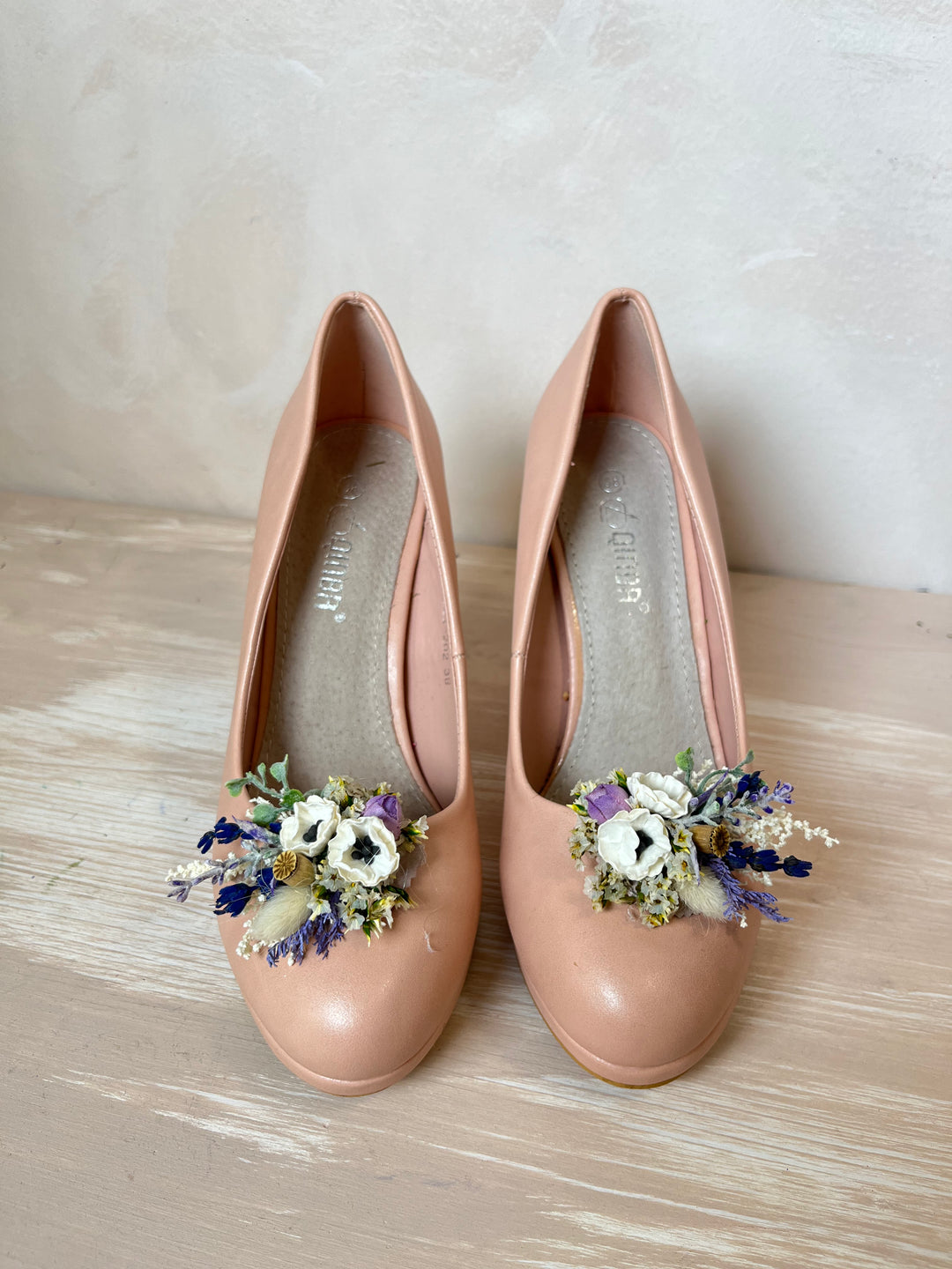 Lavender Wildflower Shoe Clips: Handmade Boho Bridal Shoe Decoration