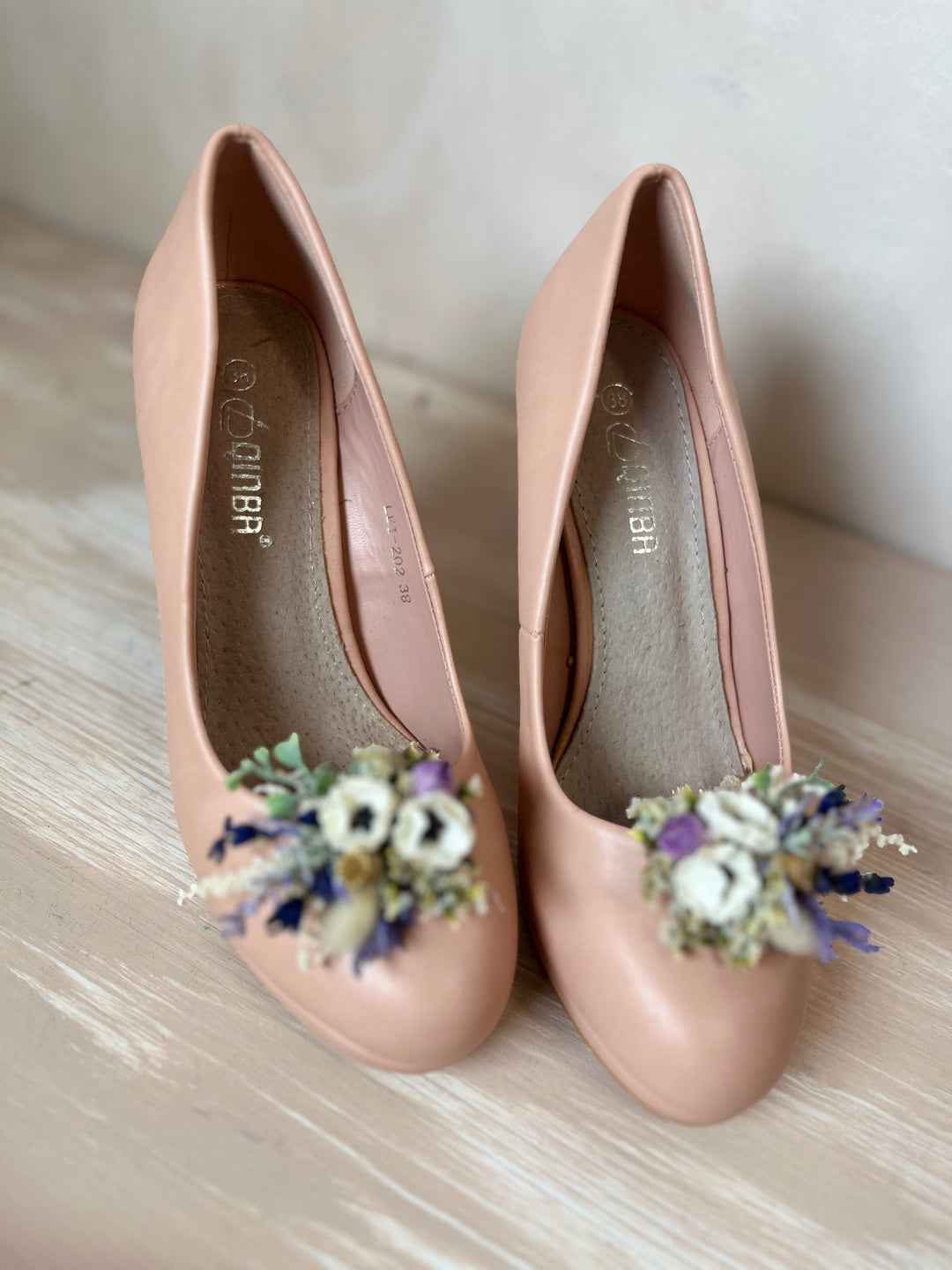 Lavender Wildflower Shoe Clips: Handmade Boho Bridal Shoe Decoration