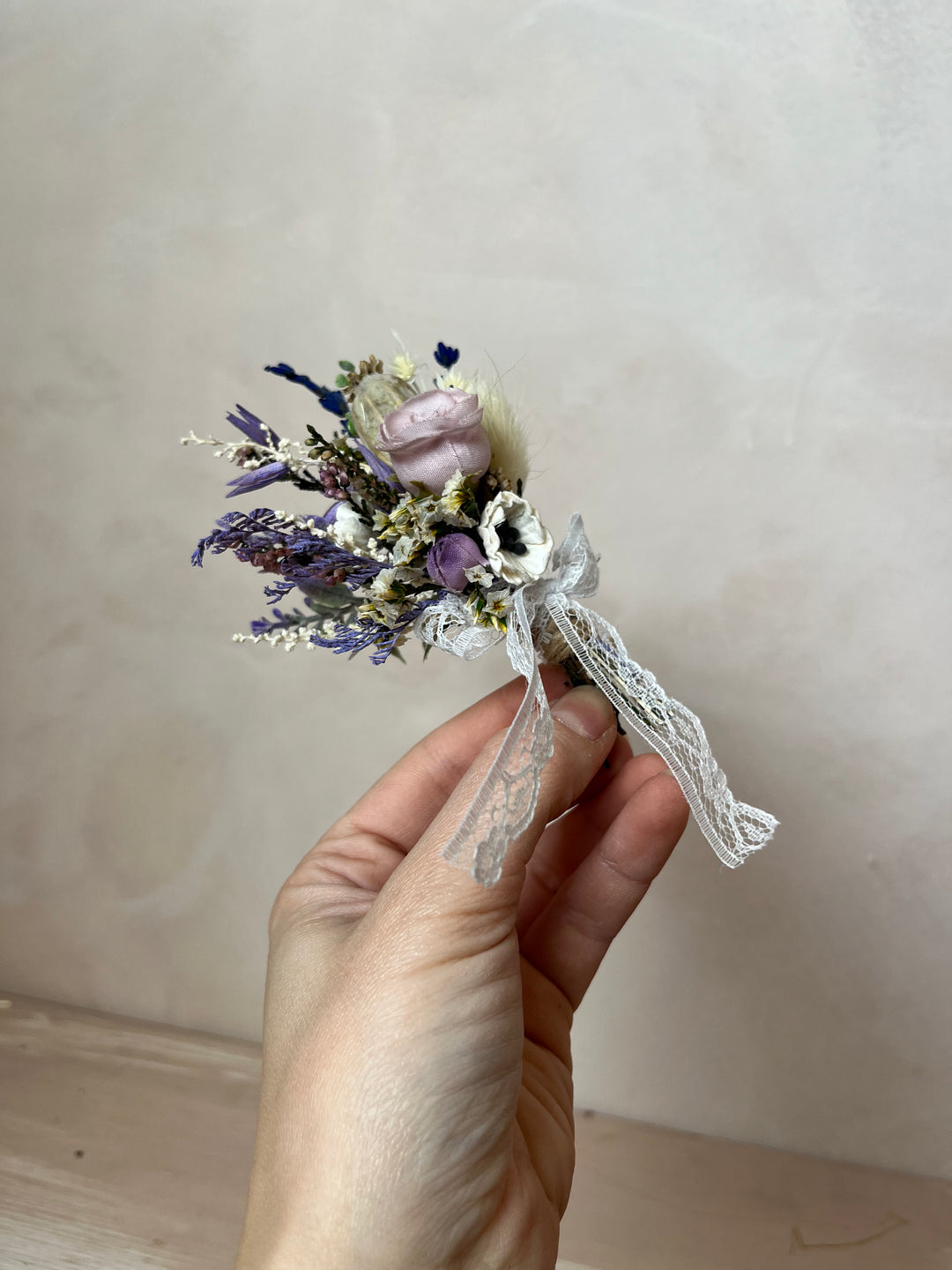 Purple Cream Boutonniere for Groomsmen and Father of the Bride | magaela