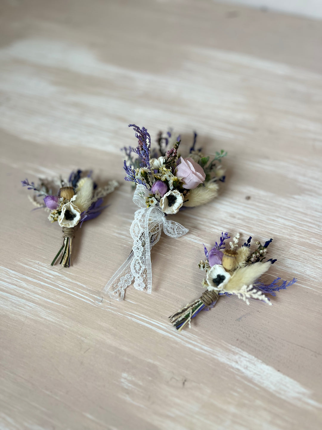 Purple Cream Boutonniere for Groomsmen and Father of the Bride | magaela