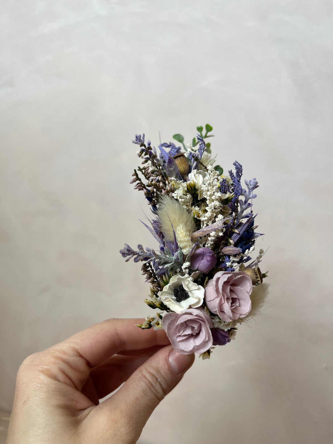 Lavender Wildflower Bridal Headband: Handmade Floral Crown with Roses
