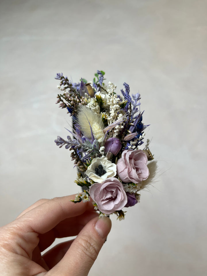 Lavender Wildflower Bridal Headband: Handmade Floral Crown with Roses