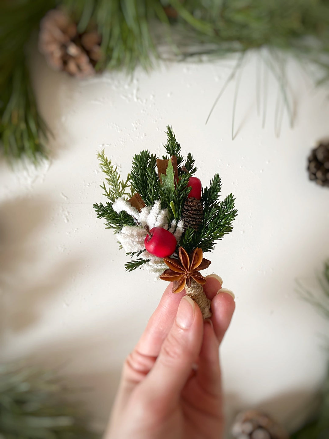 Christmas Boutonniere with red apple: Woodland Wedding Groom Corsage – handmade floral hair accessory by magaela