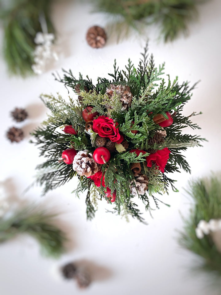 Small winter woodland bouquet: for wedding or Christmas dining – handmade floral hair accessory by magaela