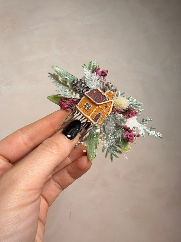 Gingerbread House Christmas Hair Comb | Frosted Fairytale