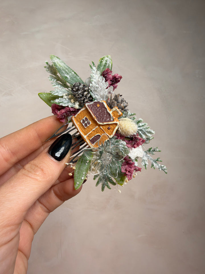 Gingerbread House Christmas Hair Comb | Frosted Fairytale