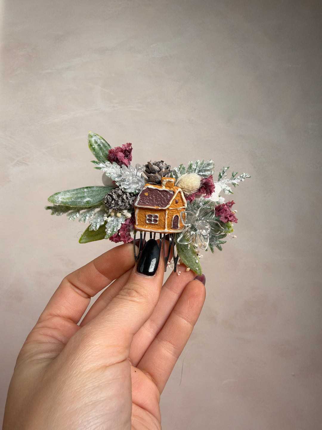 Gingerbread House Christmas Hair Comb | Frosted Fairytale