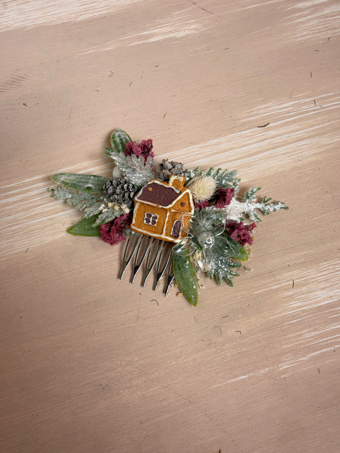Gingerbread House Christmas Hair Comb | Frosted Fairytale