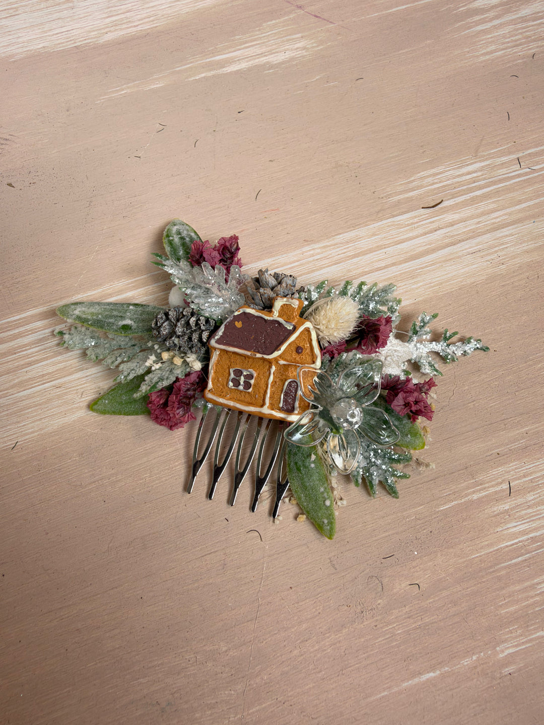 Gingerbread House Christmas Hair Comb | Frosted Fairytale