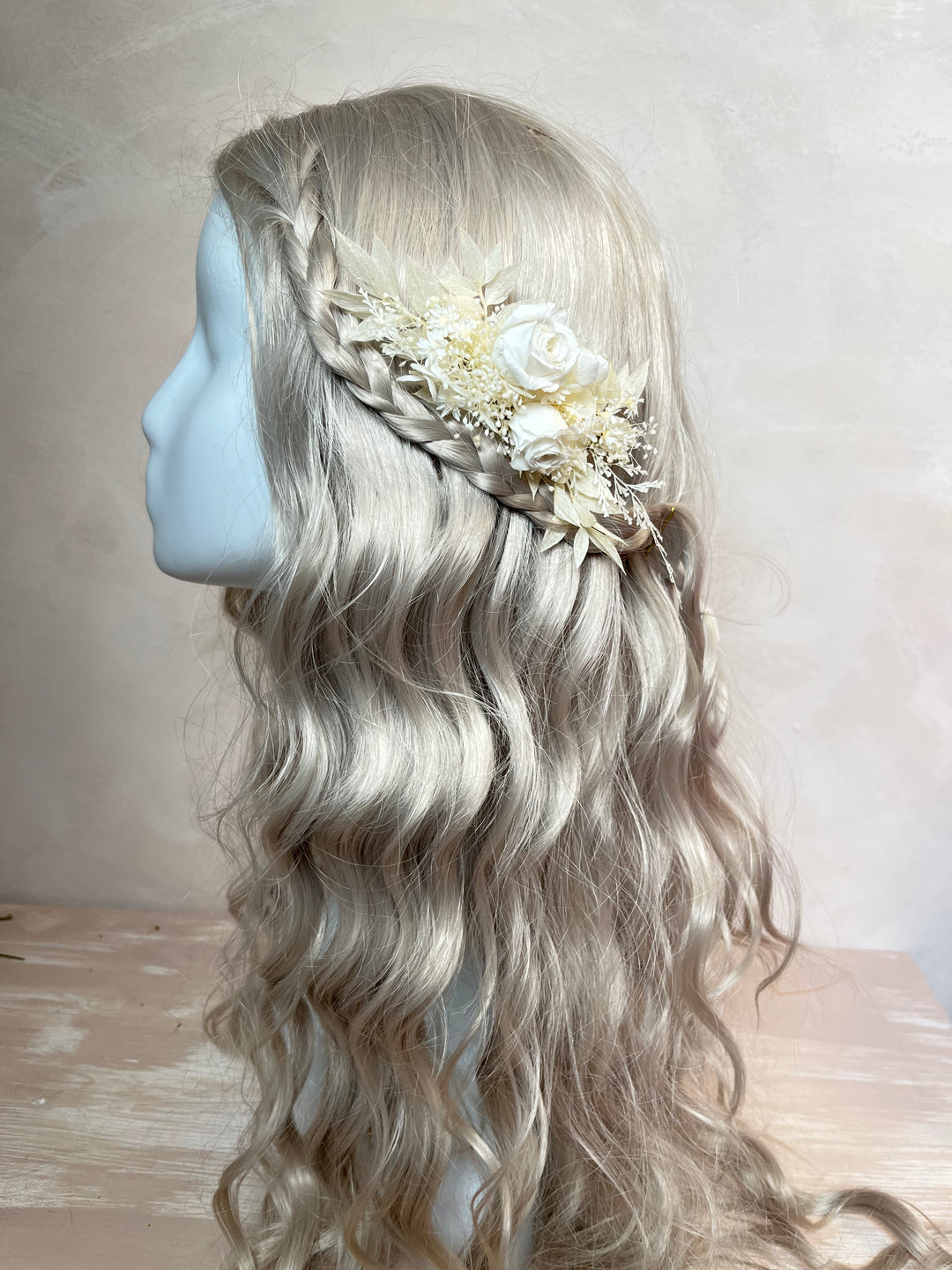 Natural Preserved Flower Bridal Hair Comb | Preserved Rose Hair Comb