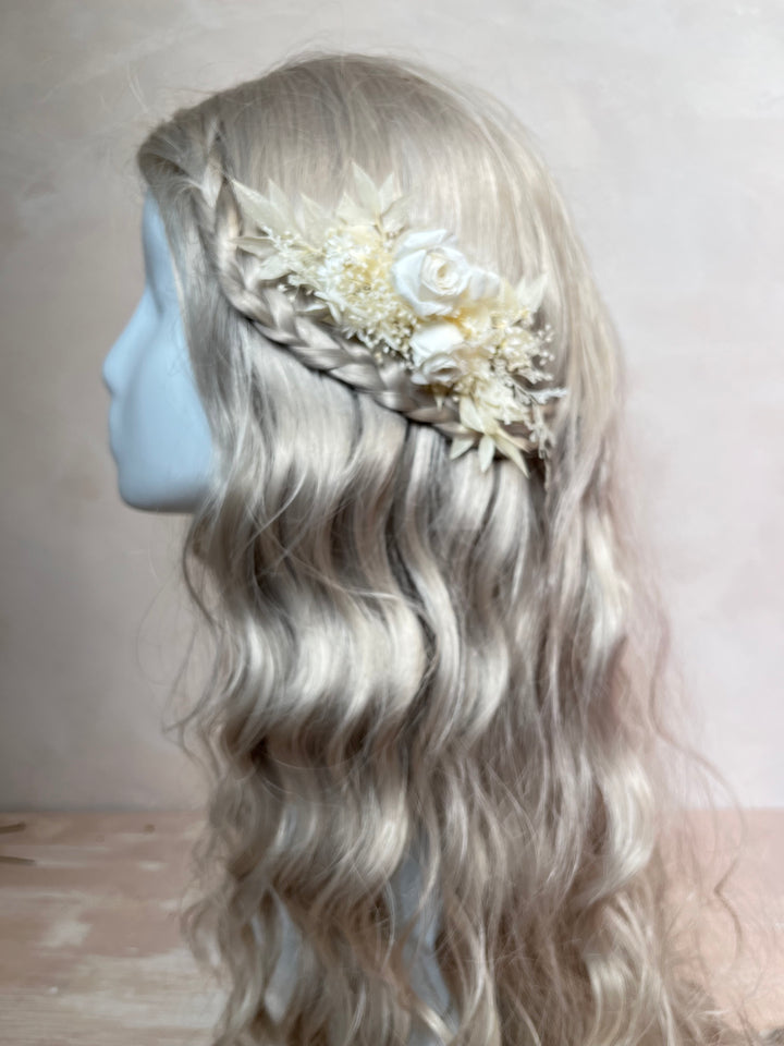 Natural Preserved Flower Bridal Hair Comb | Preserved Rose Hair Comb