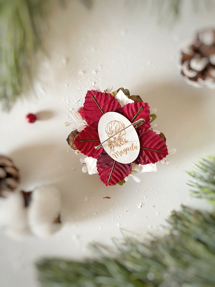 Holz-Schneemann-Weihnachtsbrosche | Winter-Accessoire in limitierter Auflage