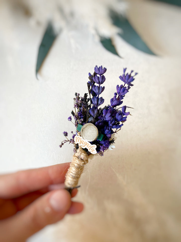 Natural Lavender and Thistle Boutonniere | Groom Wedding Accessory