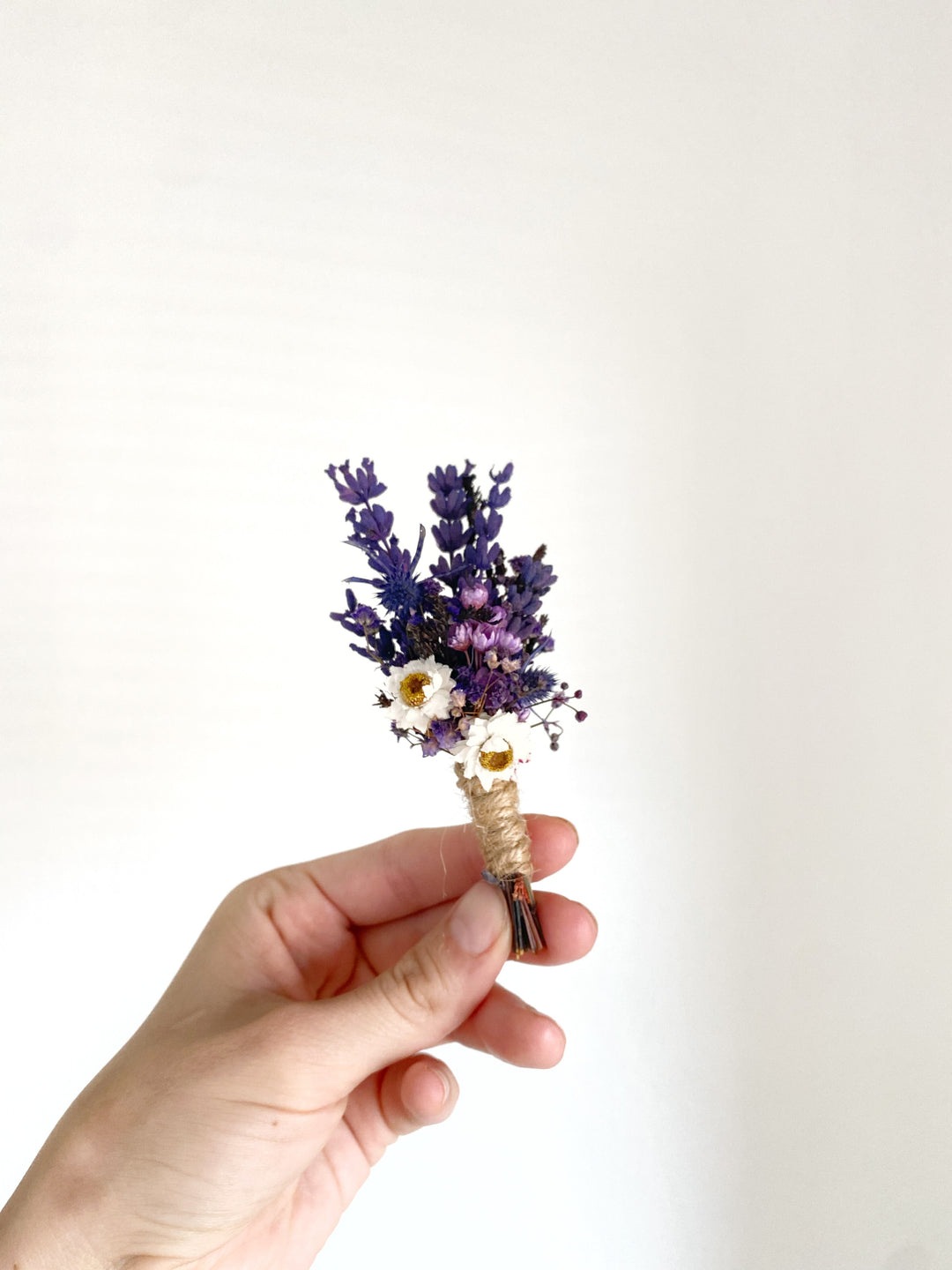 Natural Lavender and Thistle Boutonniere | Groom Wedding Accessory