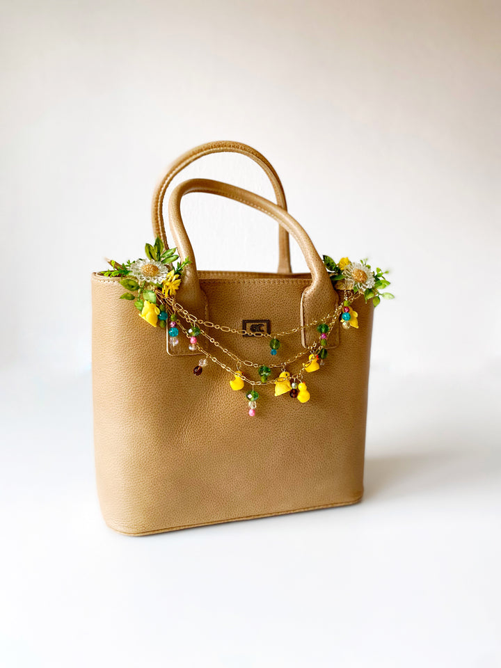 Sunny Meadow Double Bag Charm with Ducks and Rabbits | Only One Original Piece