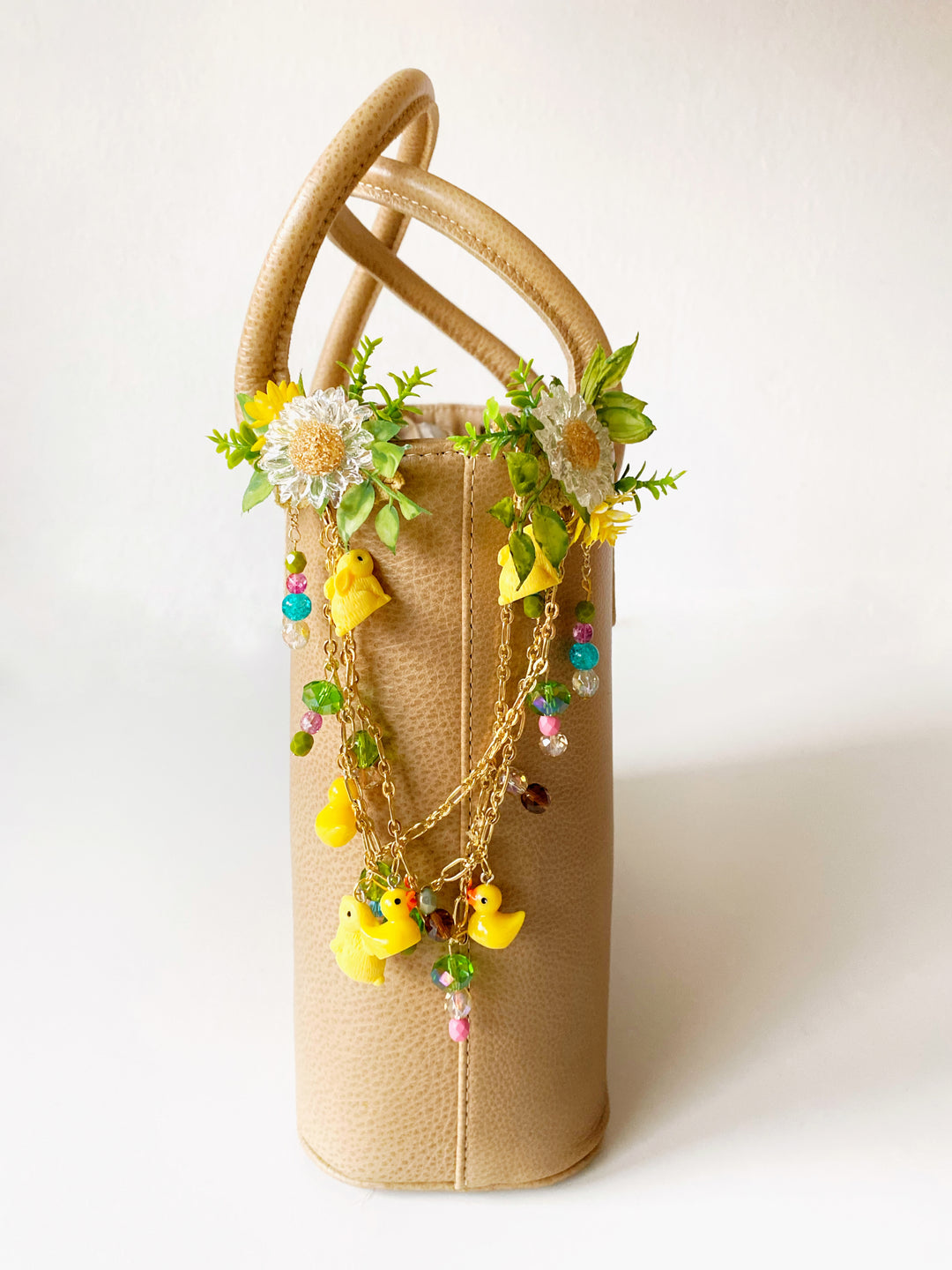 Sunny Meadow Double Bag Charm with Ducks and Rabbits | Only One Original Piece