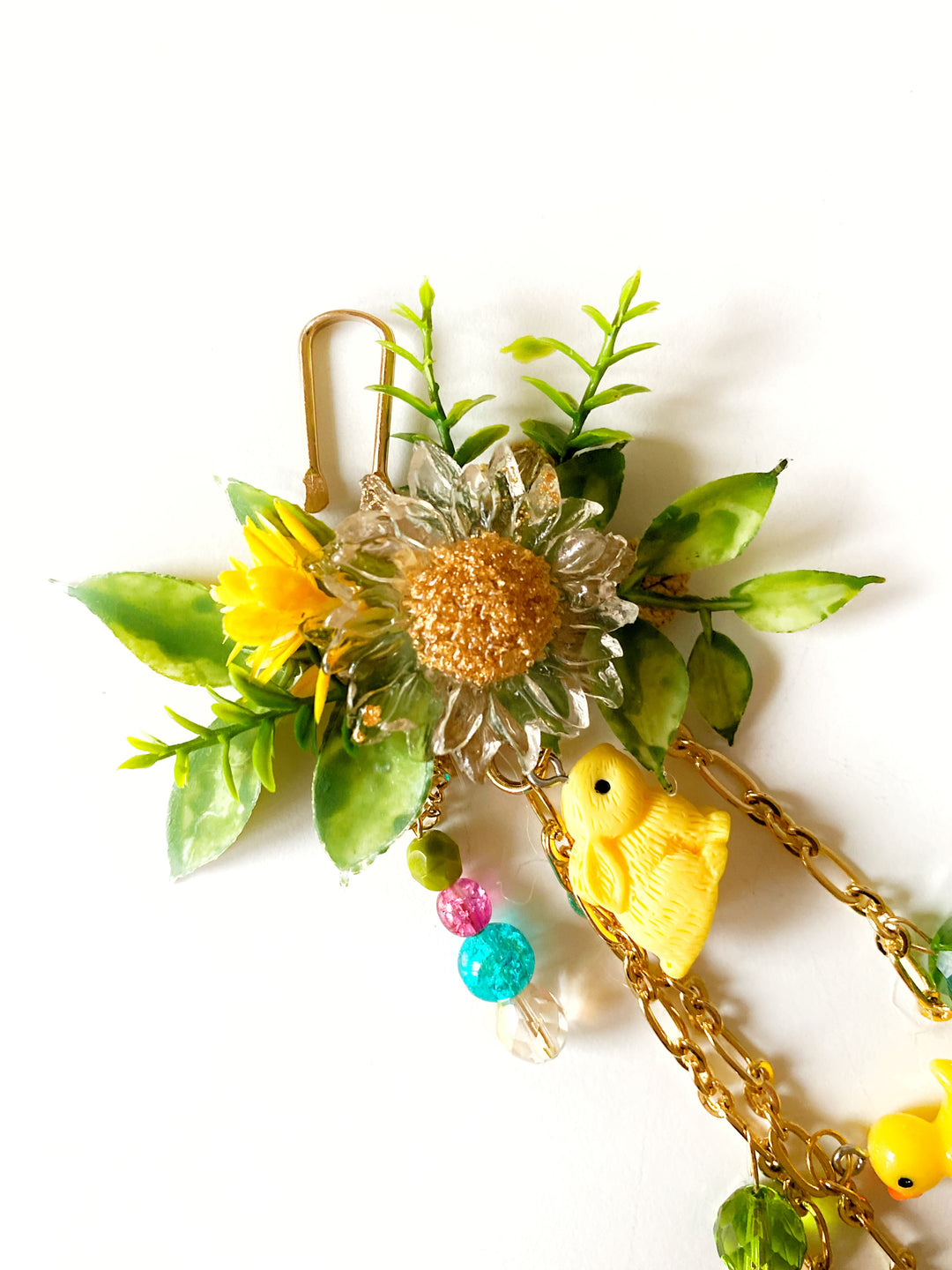 Sunny Meadow Double Bag Charm with Ducks and Rabbits | Only One Original Piece
