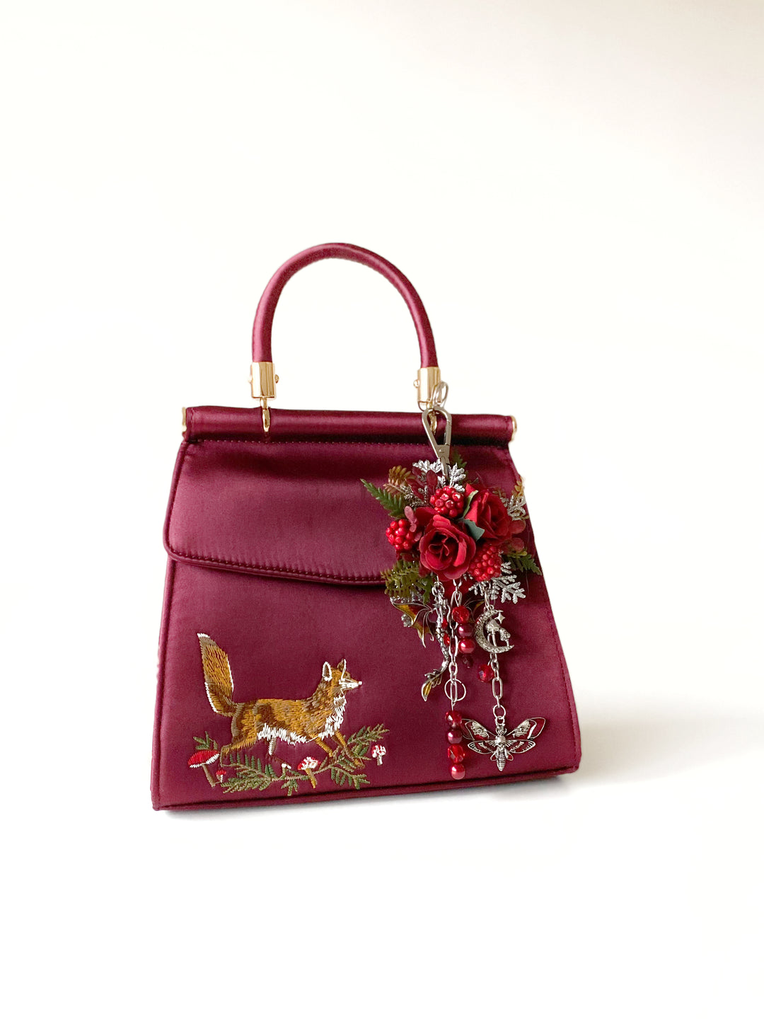 Crimson Dragon Garten-Taschenanhänger mit Schmetterling | Einzigartiges Originalstück