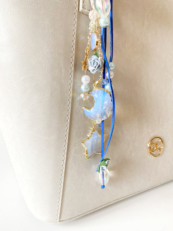 Moonlit Bloom Opalite Bag Charm | Only One Original Piece