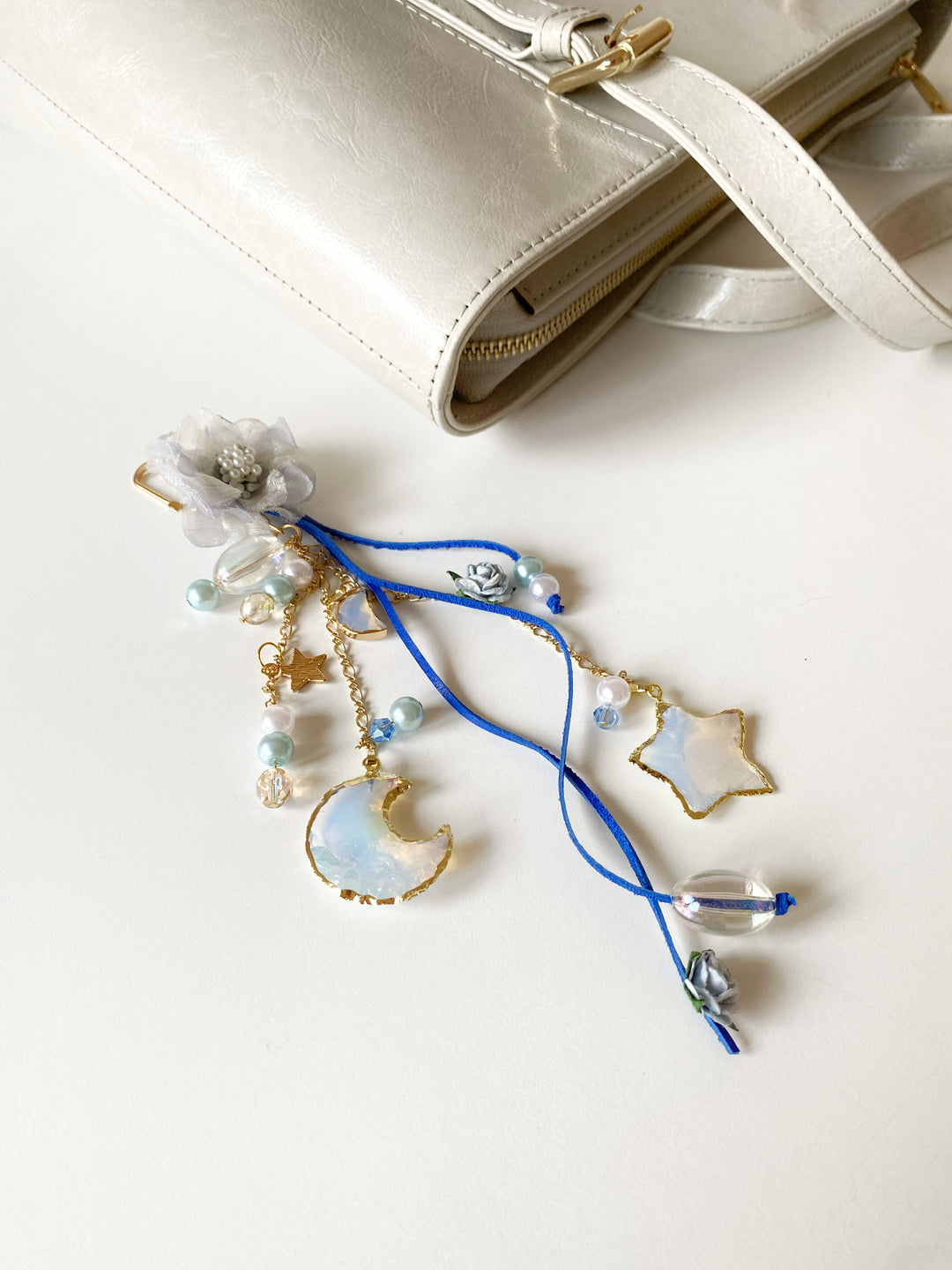 Moonlit Bloom Opalite Bag Charm | Only One Original Piece